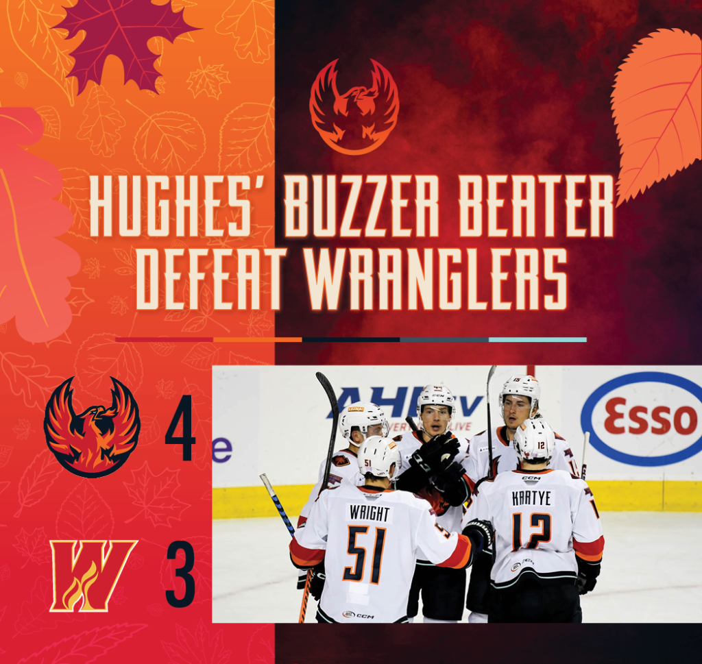 HUGHES’ LATE GOAL COMPLETES THANKSGIVING COMEBACK FOR FIREBIRDS   