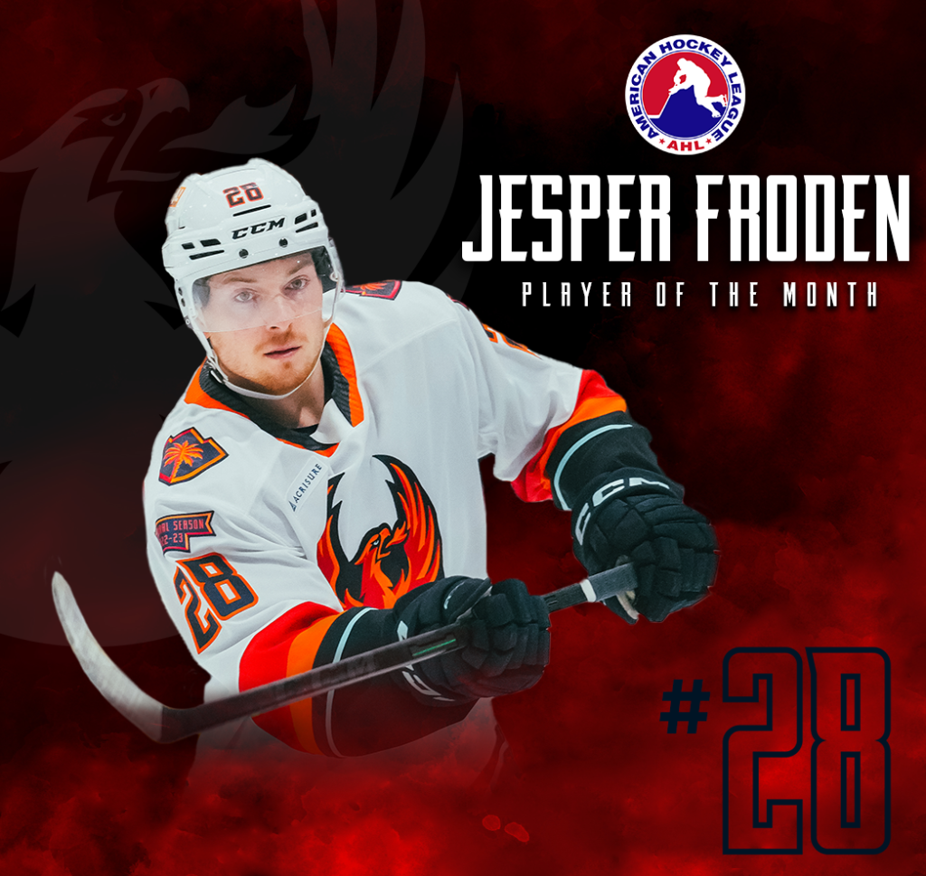JESPER FRODEN NAMED AHL PLAYER OF THE MONTH 