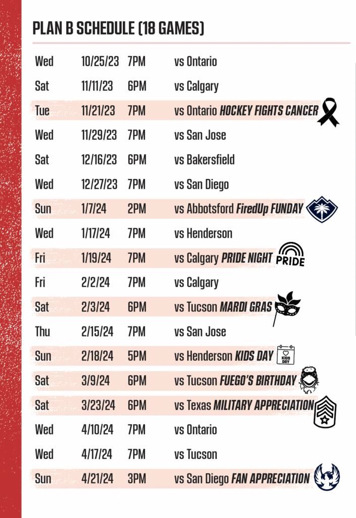 Season Tickets 23 24 - Coachella Valley Firebirds