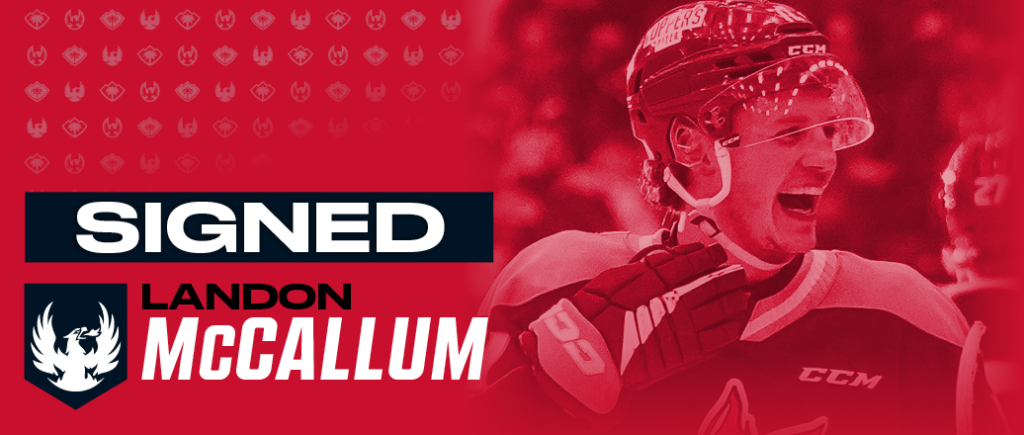 FIREBIRDS ADD ROOKIE FORWARD LANDON McCALLUM