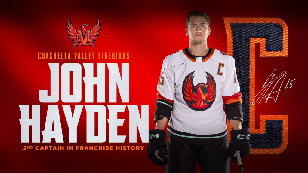 FIREBIRDS NAME JOHN HAYDEN SECOND CAPTAIN IN TEAM HISTORY