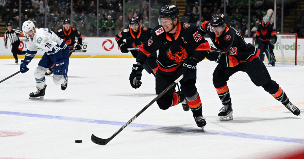 FIREBIRDS RALLY TO EARN POINT IN SHOOTOUT LOSS TO CANUCKS